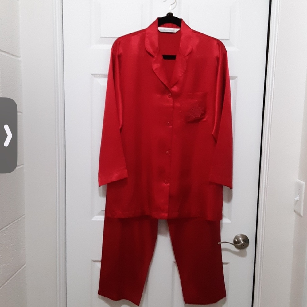 Victoria's Secret Red Satin Pajama Set
